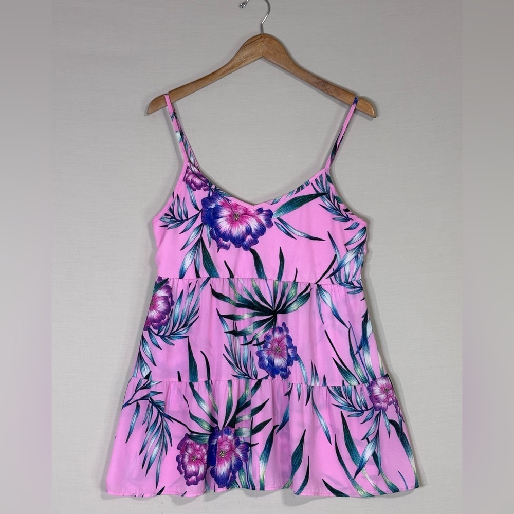 Show Me Your MuMu Pink Floral V-Neck Spaghetti Strap Dress